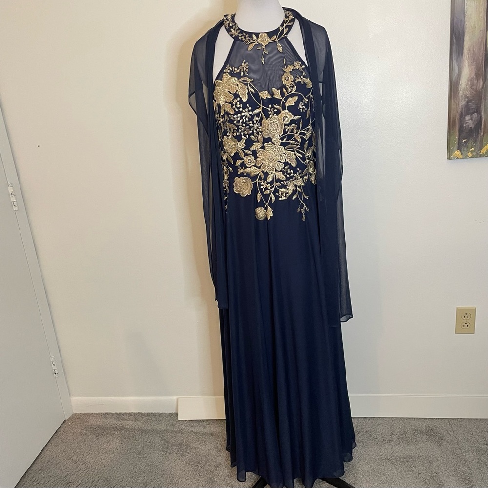 Cachet for David’s Bridal Mother of the Bride High Neck Illusion Gown, 14